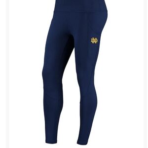 Navy Blue Leggings with Gold Logo